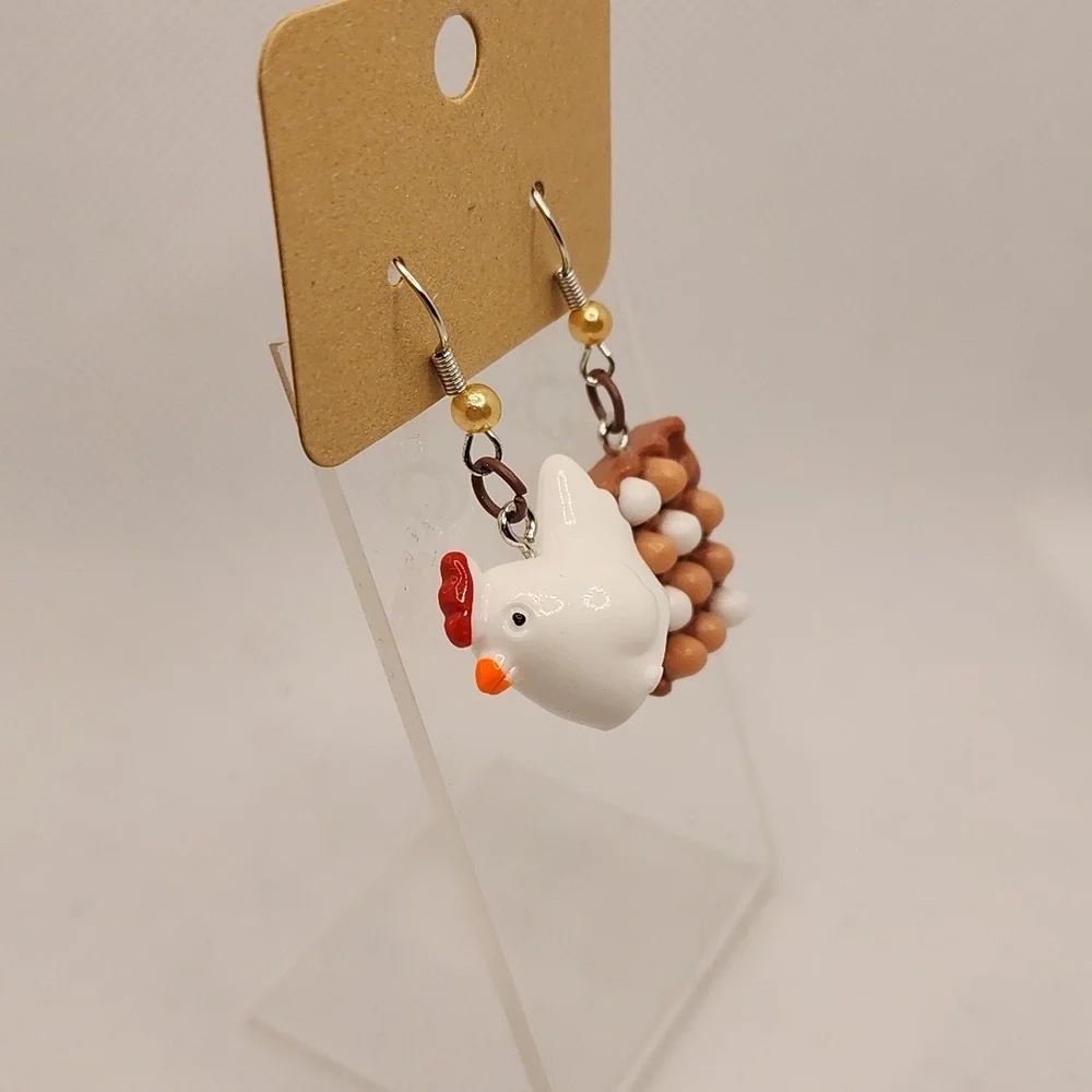 Chicken & Eggs Earrings - Picture 2 of 2